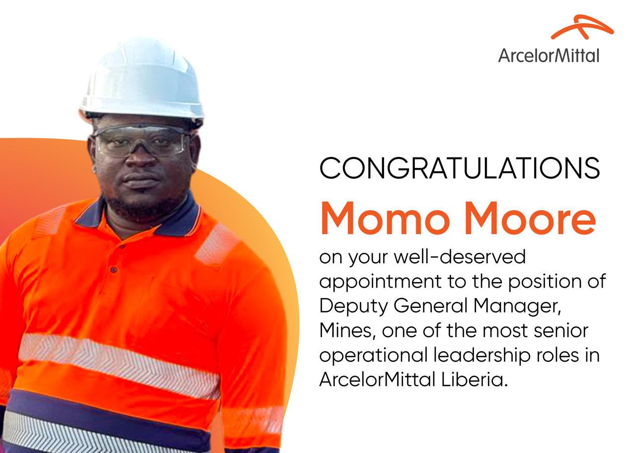AML Elevates Liberian Engineer Momo Moore to Deputy General Manager for Mines
